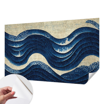 Children's wall mural with oceanic forms