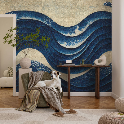 Children's wall mural with oceanic forms