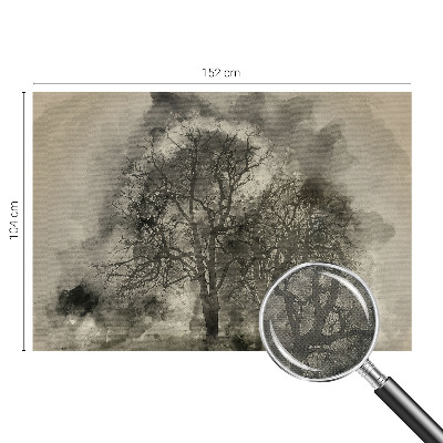 Baby room wall mural with a mysterious trees design