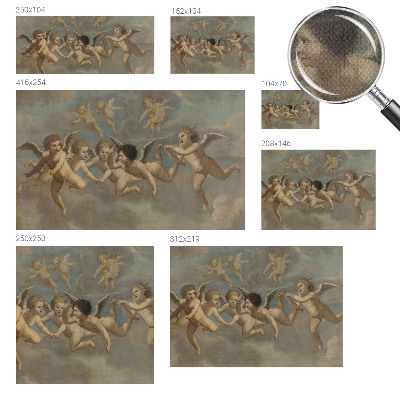 Peel and stick wall mural with angelic figures