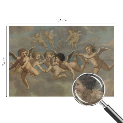 Peel and stick wall mural with angelic figures