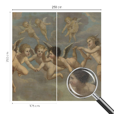Peel and stick wall mural with angelic figures
