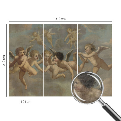 Peel and stick wall mural with angelic figures