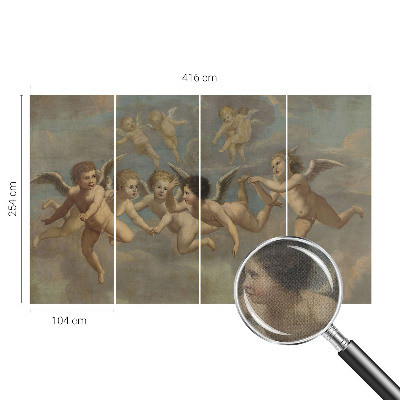 Peel and stick wall mural with angelic figures