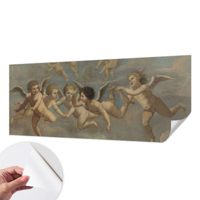 Peel and stick wall mural with angelic figures