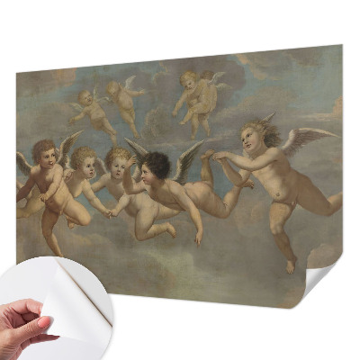 Peel and stick wall mural with angelic figures