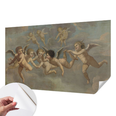 Peel and stick wall mural with angelic figures
