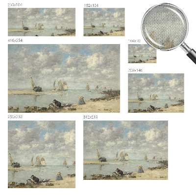 Self-adhesive wall mural with a seascape design