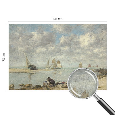 Self-adhesive wall mural with a seascape design