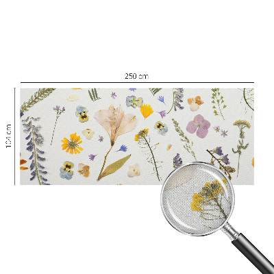 Stick-on wall mural with a spring flowers design