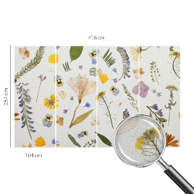 Stick-on wall mural with a spring flowers design
