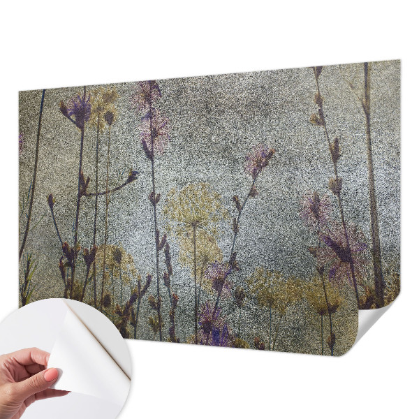 Self-adhesive photo wallpaper with a wildflowers design