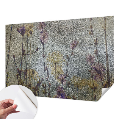 Self-adhesive photo wallpaper with a wildflowers design