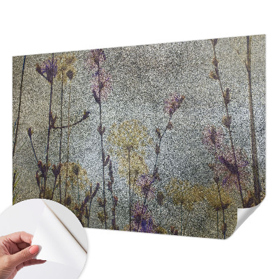 Self-adhesive photo wallpaper with a wildflowers design