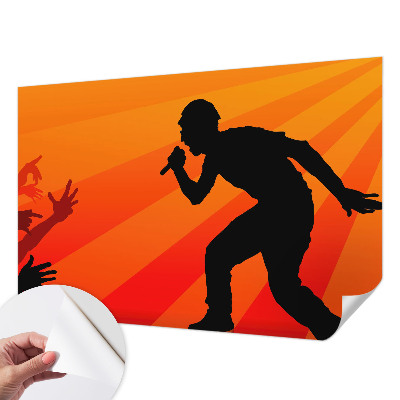 Removable wall mural with a rhythmic scene design