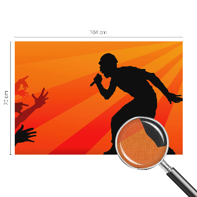 Removable wall mural with a rhythmic scene design