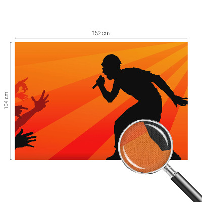 Removable wall mural with a rhythmic scene design