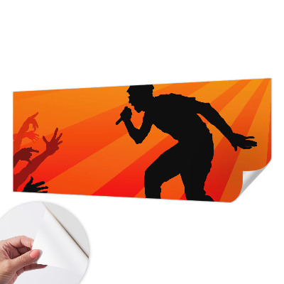 Removable wall mural with a rhythmic scene design