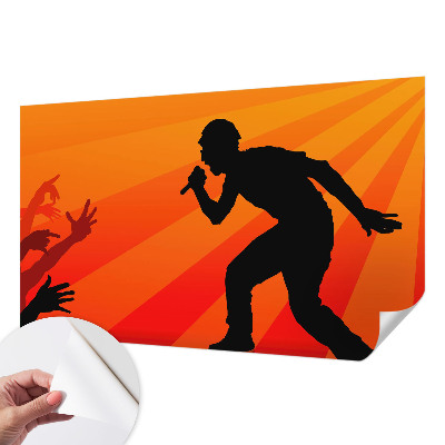 Removable wall mural with a rhythmic scene design