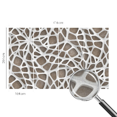 Peel and stick wall mural for kids' room with a lace net pattern