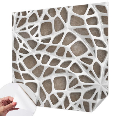 Peel and stick wall mural for kids' room with a lace net pattern