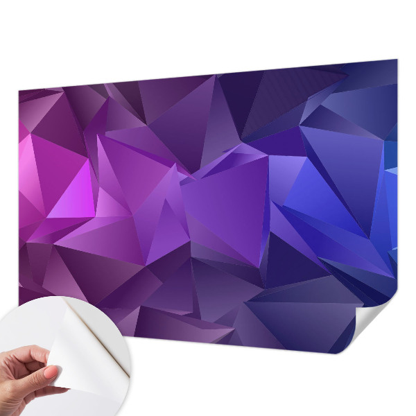 Peel and stick wall mural for living room with a purple triangular pattern