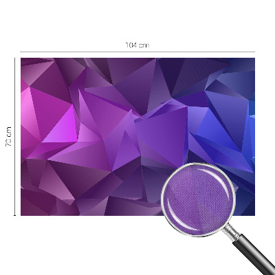 Peel and stick wall mural for living room with a purple triangular pattern