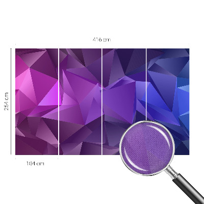 Peel and stick wall mural for living room with a purple triangular pattern