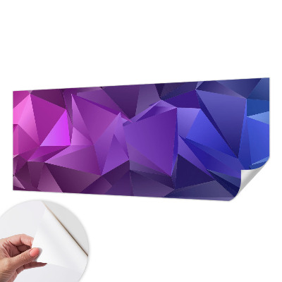 Peel and stick wall mural for living room with a purple triangular pattern