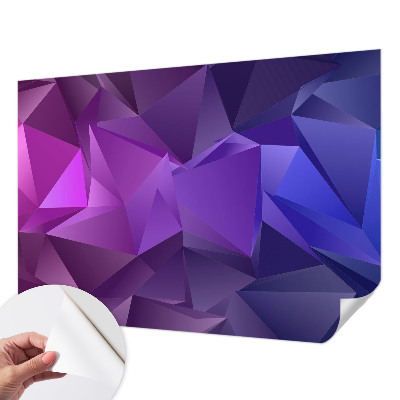 Peel and stick wall mural for living room with a purple triangular pattern