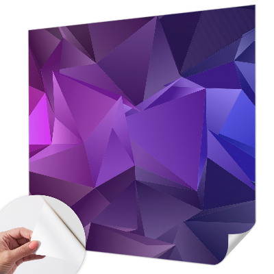 Peel and stick wall mural for living room with a purple triangular pattern