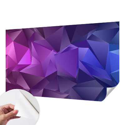 Peel and stick wall mural for living room with a purple triangular pattern