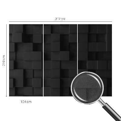 Removable wall mural wallpaper with a three-dimensional cubes pattern