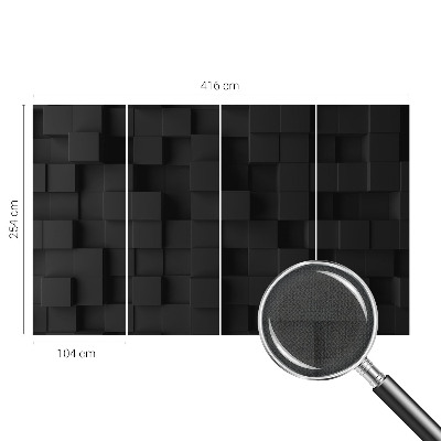 Removable wall mural wallpaper with a three-dimensional cubes pattern