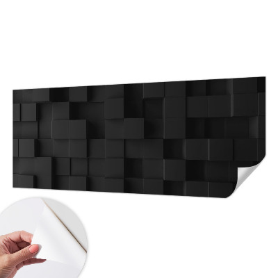 Removable wall mural wallpaper with a three-dimensional cubes pattern