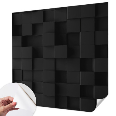 Removable wall mural wallpaper with a three-dimensional cubes pattern