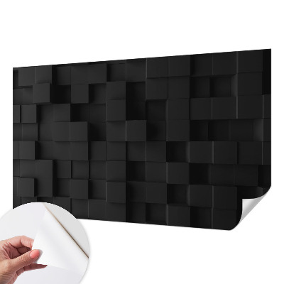 Removable wall mural wallpaper with a three-dimensional cubes pattern