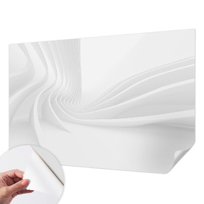 Peel and stick wall mural for bedroom with wavy line design