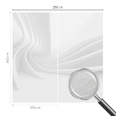 Peel and stick wall mural for bedroom with wavy line design