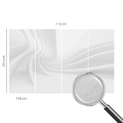 Peel and stick wall mural for bedroom with wavy line design
