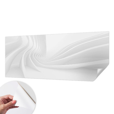 Peel and stick wall mural for bedroom with wavy line design