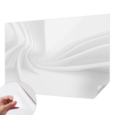 Peel and stick wall mural for bedroom with wavy line design