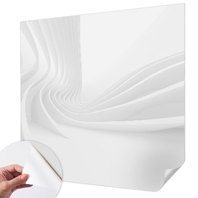 Peel and stick wall mural for bedroom with wavy line design