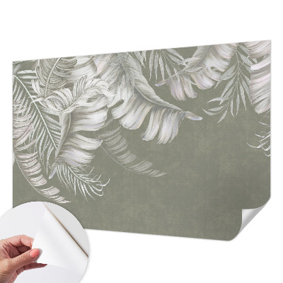 3D wall mural with a delicate leaves motif