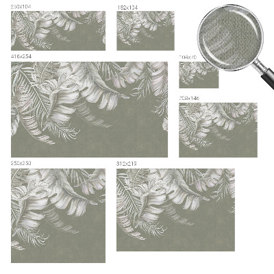 3D wall mural with a delicate leaves motif