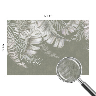 3D wall mural with a delicate leaves motif