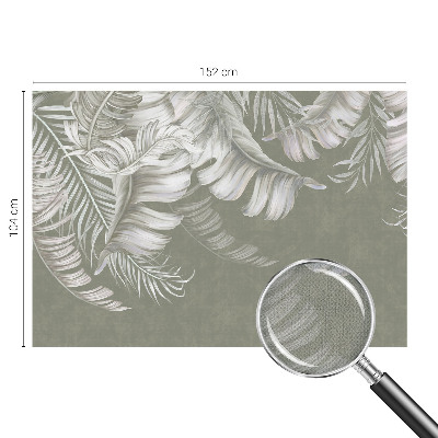3D wall mural with a delicate leaves motif
