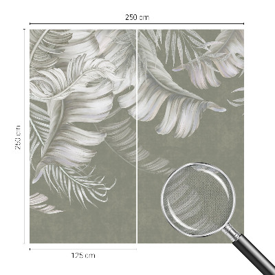 3D wall mural with a delicate leaves motif