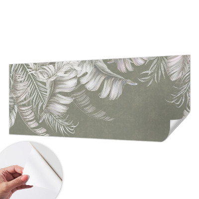 3D wall mural with a delicate leaves motif
