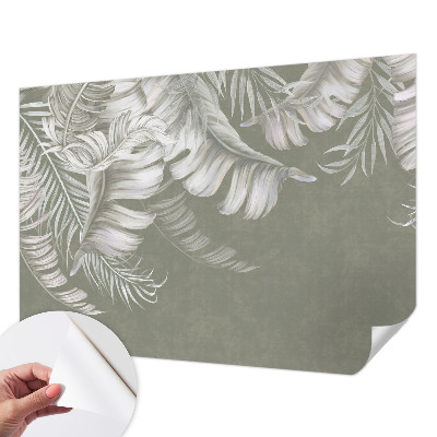 3D wall mural with a delicate leaves motif
